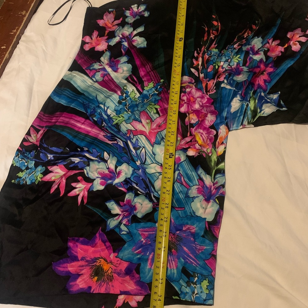 Cache Black Midi Dress with Multicolor Floral Print - Picture 5 of 7